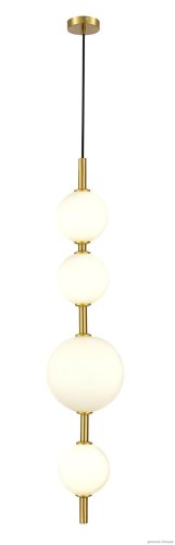 Светильник подвесной LED Violla MR2021-4PL MyFar белый 1 лампа, основание латунь в стиле современный шар
