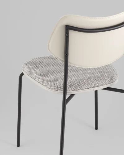 Стул обеденный Casey, серый, с серой экокожей УТ000039574 Stool Group, серый/экокожа рогожка, ножки/металл/чёрный, размеры - ***** фото 6