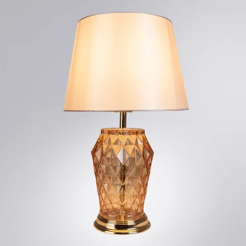 Настольная лампа Murano A4029LT-1GO Arte Lamp бежевая 1 лампа, основание янтарное золотое стекло металл в стиле современный  фото 2