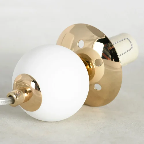 Светильник подвесной LSP-8722 Lussole белый 1 лампа, основание золотое в стиле современный шар фото 3