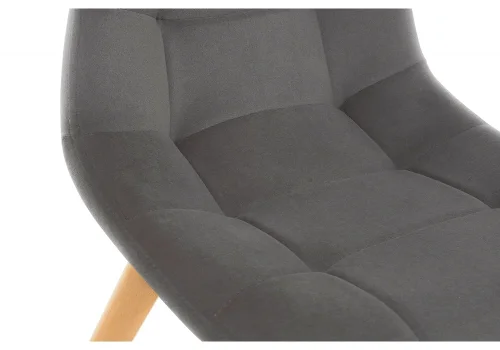 Деревянный стул Filip dark gray / wood 15101 Woodville, серый/велюр, ножки/массив бука дерево/натуральный, размеры - ****460*530 фото 7