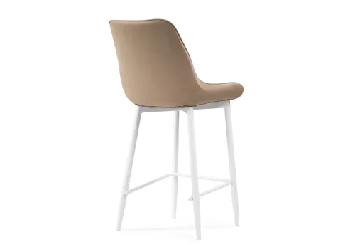 Полубарный стул Седа К бежевый / белый 511170 Woodville, бежевый/велюр, ножки/металл/белый, размеры - ****490*570 фото 4
