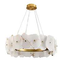 Люстра подвесная LED Eleanor 1713/17 SP-120 Divinare белая на 1 лампу, основание латунь в стиле современный арт-деко 