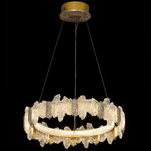 Люстра подвесная LED с пультом Lava CL250162 Citilux прозрачная янтарная на 1 лампу, основание золотое в стиле современный кольца с пультом фото 5 Люстра подвесная LED с пультом Lava CL250162 Citilux прозрачная янтарная на 1 лампу, основание золотое в стиле современный кольца с пультом фото 5