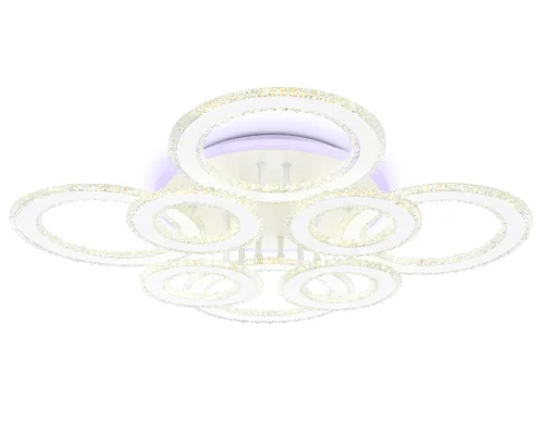 Люстра потолочная LED с пультом FA8854 Ambrella light прозрачная на 1 лампа, основание белое в стиле хай-тек современный с пультом кольца