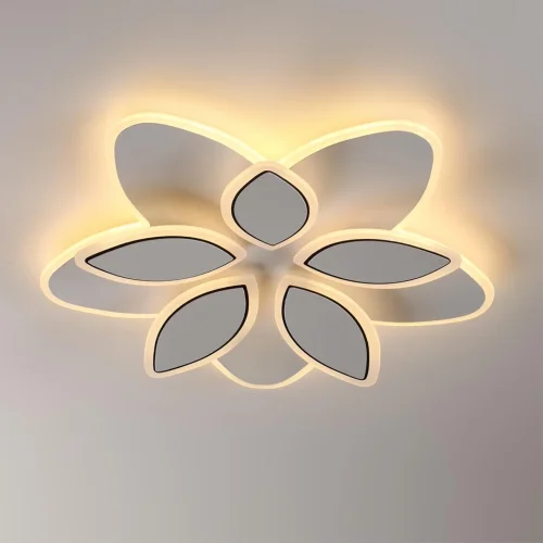 Светильник потолочный LED Lotus 8014/75CL Lumion белый на 1 лампу, основание белое в стиле минимализм фото 4