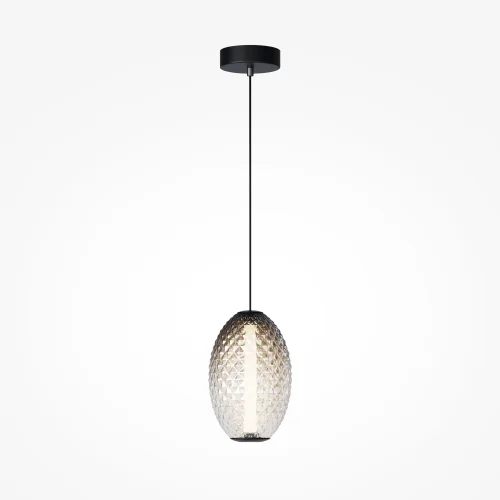 Светильник подвесной LED Bruma MOD397PL-L14B3K Maytoni дымчатый на 1 лампу, основание чёрное в стиле современный фото 2