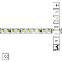 Светодиодная лента 48В 14Вт/м 1400Лм/м 4000К 90+ 10мм SMD2835 120шт/м 5м IP20 Tape A4812010-06-4K Arte Lamp цвет LED нейтральный белый 4000K, световой поток Lm