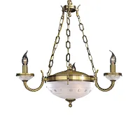 Люстра подвесная  L 4650/3+2 Reccagni Angelo белая на 5 ламп, основание античное бронза в стиле классический 
