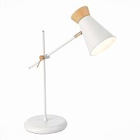 Настольная лампа Alfeo SLE1252-504-01 Evoluce белая 1 лампа, основание белое металл в стиле скандинавский 