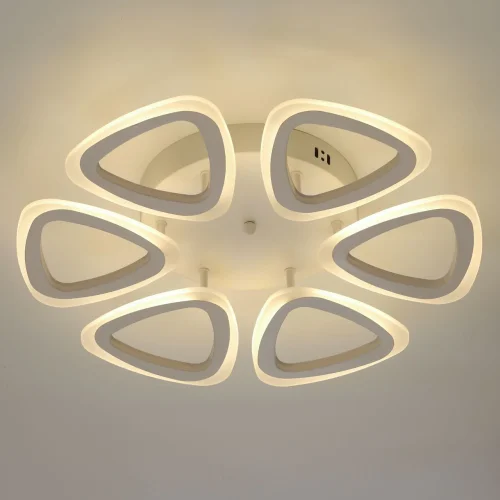 Люстра потолочная LED с пультом Мадлен 424013006 DeMarkt белая на 1 лампа, основание белое в стиле хай-тек с пультом фото 3