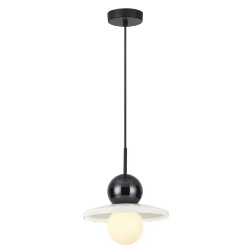 Светильник подвесной Hatty 5014/1D Odeon Light белый 1 лампа, основание чёрное в стиле современный  фото 3