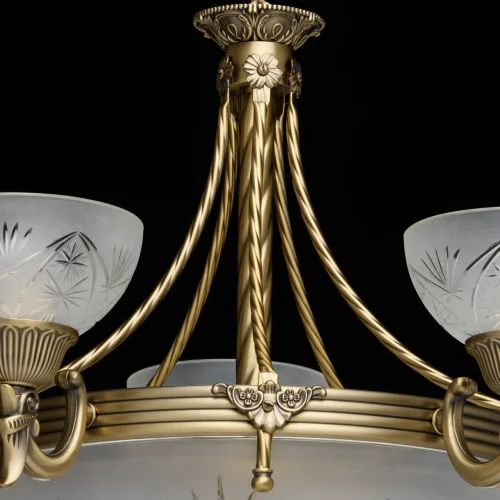 Люстра подвесная Афродита 317011708 MW-Light белая на 5 ламп, основание латунь в стиле классический  фото 3