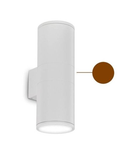 Настенный светильник GUN AP2 BIG COFFEE Ideal Lux уличный IP44 коричневый 2 лампы, плафон коричневый в стиле модерн E27