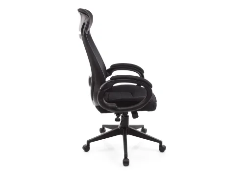 Компьютерное кресло Burgos черное 1715 Woodville, чёрный/сетка, ножки/пластик/чёрный, размеры - *1290***690*690 фото 4