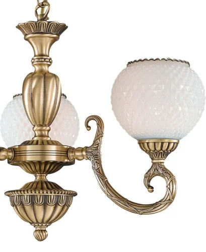 Люстра подвесная  L 8450/3 Reccagni Angelo белая на 3 лампы, основание античное бронза в стиле классический  фото 2