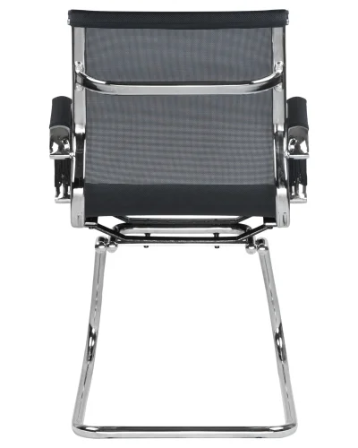 Офисное кресло для посетителей 102N_Mesh-LMR CODY MESH, цвет сиденья черный, цвет основания хромированная сталь Dobrin, чёрный/сетка, ножки/металл/хром, размеры - ****535*600 фото 5