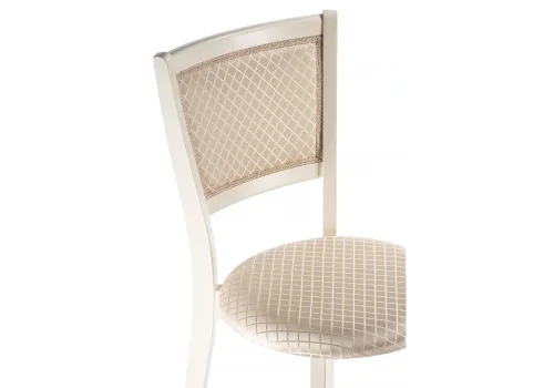 Деревянный стул Валери молочный / ромб 450679 Woodville, бежевый/ткань, ножки/дерево/молочный, размеры - ****400*480 фото 5