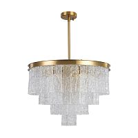 Люстра на штанге Pamella 8423/9 Lumion прозрачная на 9 ламп, основание латунь в стиле классический Люстра на штанге Pamella 8423/9 Lumion прозрачная на 9 ламп, основание латунь в стиле классический
