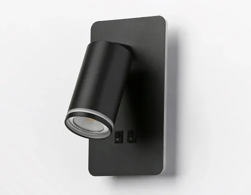 Бра с выключателем LED FW2466 Ambrella light чёрный на 1 лампа, основание чёрное в стиле современный хай-тек  фото 6