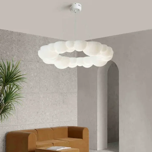 Люстра подвесная ODDLY D68 220262-23 ImperiumLoft белая на 1 лампу, основание белое в стиле современный скандинавский минимализм фото 4 Люстра подвесная ODDLY D68 220262-23 ImperiumLoft белая на 1 лампу, основание белое в стиле современный скандинавский минимализм фото 4