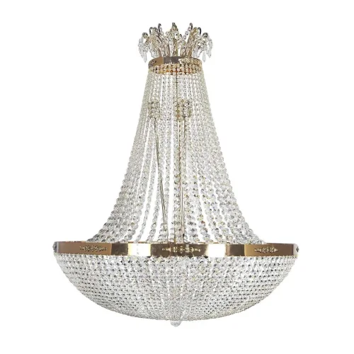 Люстра хрустальная подвесная Pera E 1.5.80.602 G Arti Lampadari прозрачная без плафона на 12 ламп, основание золотое в стиле классический 