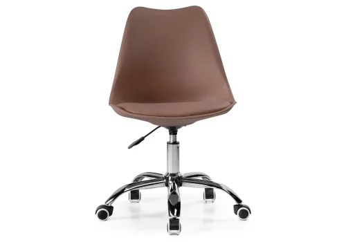 Компьютерное кресло Kolin brown
 15077 Woodville, коричневый/экокожа, ножки/металл/хром, размеры - *880***490*560 фото 2