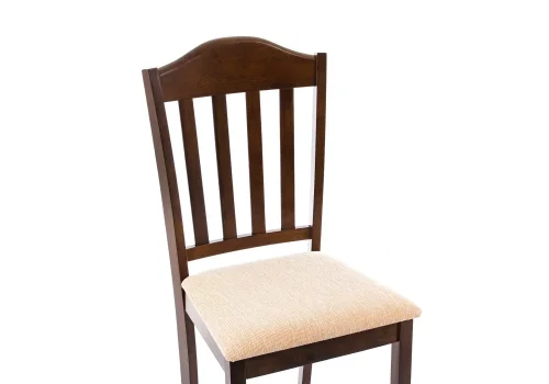 Деревянный стул Midea бежевый 11004 Woodville, бежевый/ткань, ножки/дерево/орех, размеры - ****430*480 фото 3