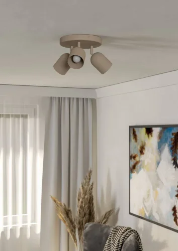 Спот с 3 лампами Tilston 44163 Eglo бежевый E14 в стиле лофт современный фото 3