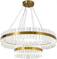 Люстра подвесная LED с пультом Placerat 4012-12P Favourite прозрачная на 1 лампа, основание золотое в стиле современный с пультом кольца