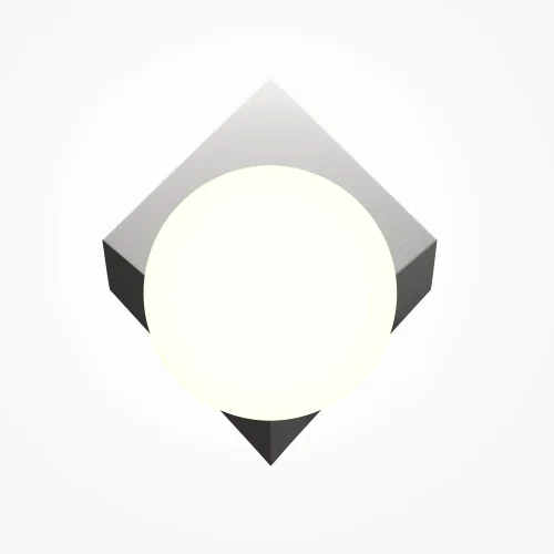 Бра MOD445WL-01PT Cubeo Maytoni белый на 1 лампу, основание платина в стиле современный шар фото 4