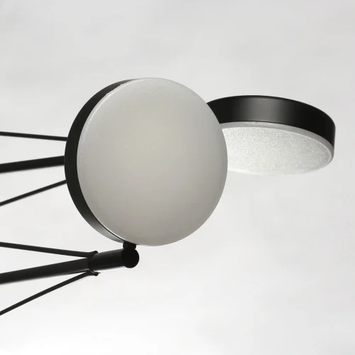 Люстра подвесная LED Гэлэкси 632017206 DeMarkt белая на 1 лампа, основание чёрное в стиле хай-тек  фото 5