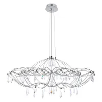 Люстра подвесная ЛЕД Мира / Mira 10586/900 Silver Asfour LOFT IT прозрачная на 1 лампу, основание серебряное в стиле арт-деко капли