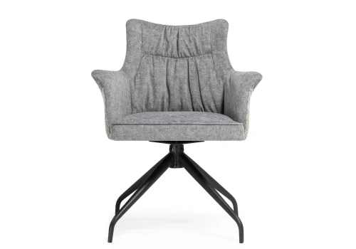 Стул на металлокаркасе Kaser 360 крутящийся grey / black 15841 Woodville, серый/шенилл кашемир, ножки/металл/чёрный, размеры - ****660*580мм фото 6