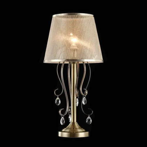 Настольная лампа Simone FR2020-TL-01-BZ Freya бежевая 1 лампа, основание бронзовое металл в стиле классический  фото 2