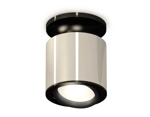 Светильник накладной Techno spot XS7405020 Ambrella light серебряный 1 лампа, основание чёрное в стиле хай-тек современный круглый
