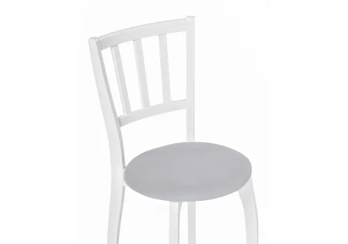 Деревянный стул Айра серый / белый 528929 Woodville, серый/велюр, ножки/массив березы дерево/белый, размеры - ****410*500 фото 5