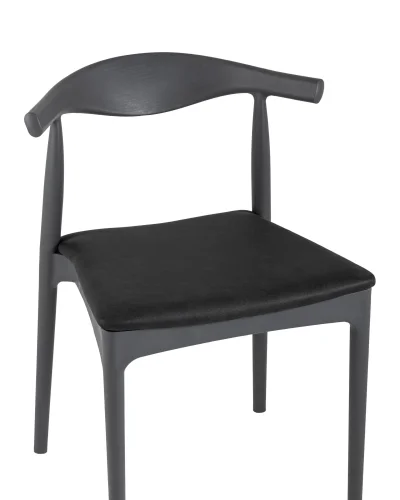 Стул Bull с мягким сиденьем, серый УТ000005389 Stool Group, серый/экокожа, ножки/пластик/серый, размеры - ****555*500 фото 7