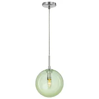 Светильник подвесной Томми CL102626 Citilux зелёный 1 лампа, основание матовое хром в стиле современный шар