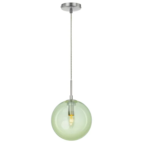 Светильник подвесной Томми CL102626 Citilux зелёный 1 лампа, основание матовое хром в стиле современный шар