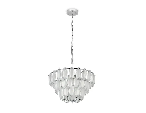 Люстра подвесная TR5177 Ambrella light белая прозрачная на 10 ламп, основание хром в стиле классический современный  фото 5