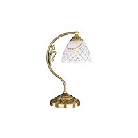 Настольная лампа P 7052 P Reccagni Angelo белая 1 лампа, основание античное бронза латунь металл в стиле классика 