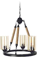 Люстра подвесная Ada TL1634H-03BK Toplight янтарная на 3 лампы, основание чёрное в стиле кантри лофт 