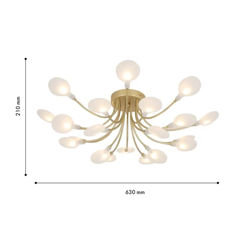 Люстра потолочная Skein 4197-20C F-promo белая на 20 ламп, основание матовое золото золотое в стиле современный  фото 3