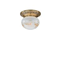 Светильник потолочный PL 7845/1 Reccagni Angelo прозрачный белый 1 лампа, основание золотое в стиле классический 