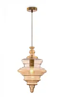 Светильник подвесной Trottola P057PL-01BS Maytoni янтарный 1 лампа, основание латунь в стиле современный выдувное