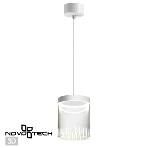 Светильник подвесной LED Aura 359007 Novotech белый прозрачный 1 лампа, основание белое в стиле современный хай-тек  фото 5
