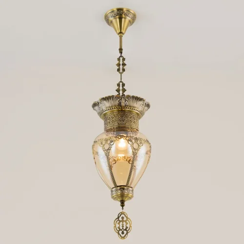 Светильник подвесной Каир CL419213 Citilux янтарный 1 лампа, основание бронзовое в стиле восточный  фото 2
