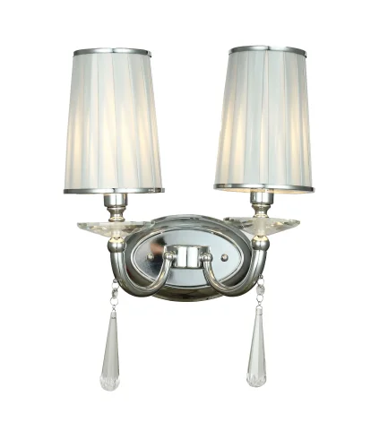Бра Fabione LDW 1200-2 CHR Lumina Deco серебряный на 2 лампы, основание хром в стиле классический 