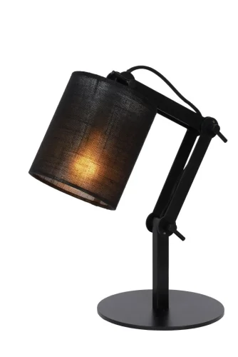 Настольная лампа Tampa 45592/81/30 Lucide чёрная 1 лампа, основание чёрное металл в стиле скандинавский 